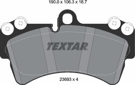 Textar 2369381 - Тормозные колодки, дисковые, комплект unicars.by