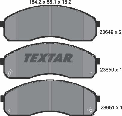 Textar 2364901 - Тормозные колодки, дисковые, комплект unicars.by