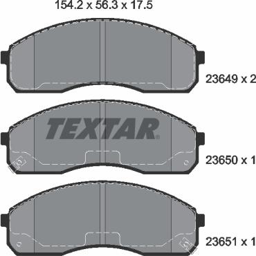 Textar 2364903 - Тормозные колодки, дисковые, комплект unicars.by