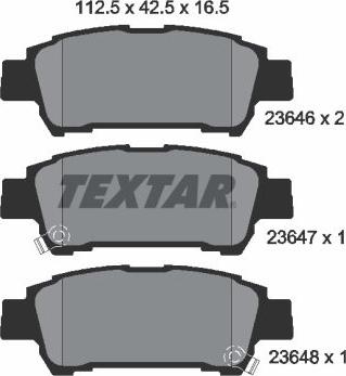 Textar 2364601 - Тормозные колодки, дисковые, комплект unicars.by