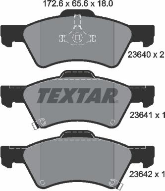 Textar 2364001 - Тормозные колодки, дисковые, комплект unicars.by