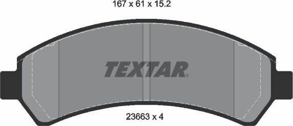 Textar 2366301 - Тормозные колодки, дисковые, комплект unicars.by