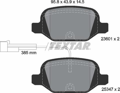 Textar 2360104 - Тормозные колодки, дисковые, комплект unicars.by