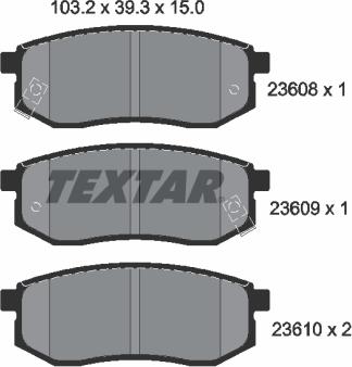 Textar 2360801 - Тормозные колодки, дисковые, комплект unicars.by