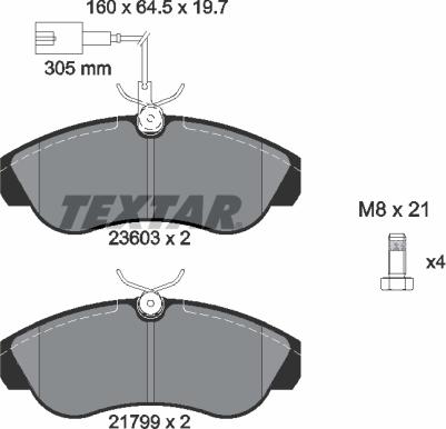 Textar 2360301 - Тормозные колодки, дисковые, комплект unicars.by