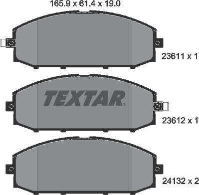 Textar 2361101 - Тормозные колодки, дисковые, комплект unicars.by