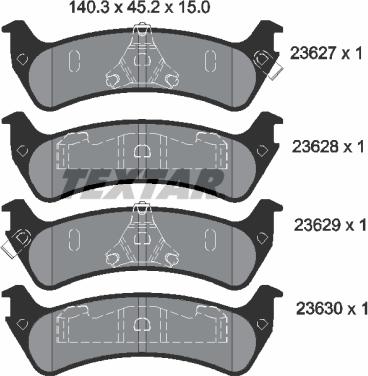 Textar 2362701 - Тормозные колодки, дисковые, комплект unicars.by