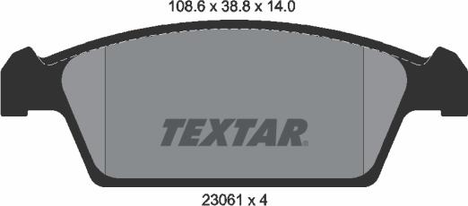 Textar 2306101 - Тормозные колодки, дисковые, комплект unicars.by