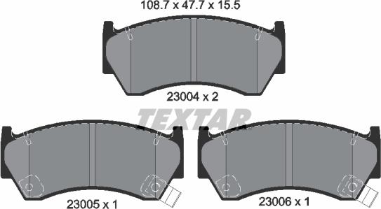 Textar 2300401 - Тормозные колодки, дисковые, комплект unicars.by