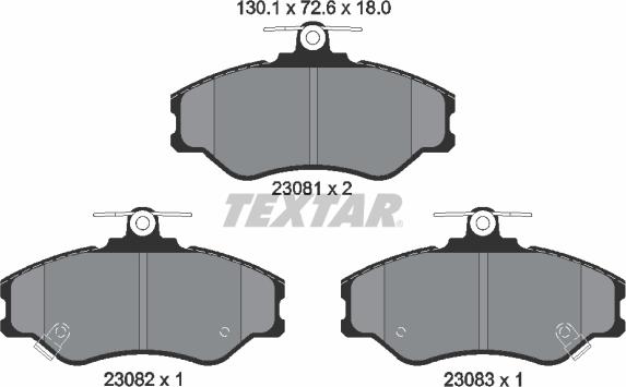 Textar 2308101 - Тормозные колодки, дисковые, комплект unicars.by