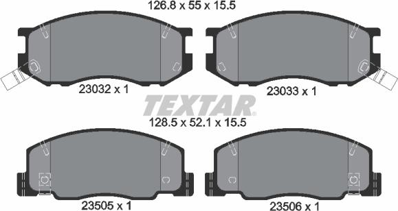 Textar 2303201 - Тормозные колодки, дисковые, комплект unicars.by