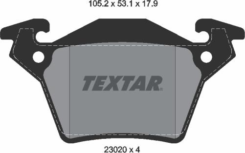 Textar 2302001 - Тормозные колодки, дисковые, комплект unicars.by