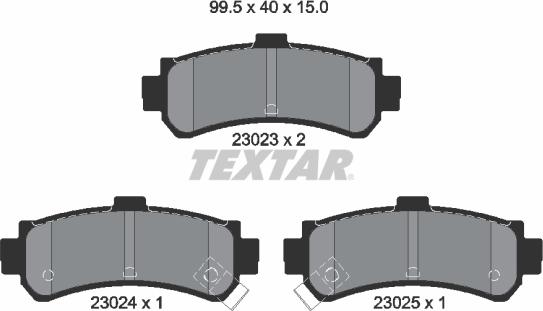 Textar 2302301 - Тормозные колодки, дисковые, комплект unicars.by