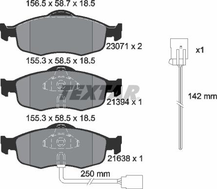 Textar 89013300 - Дисковый тормозной механизм, комплект unicars.by