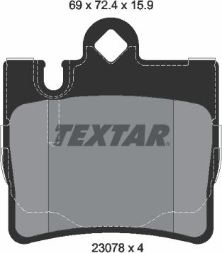 Textar 2307801 - Тормозные колодки, дисковые, комплект unicars.by