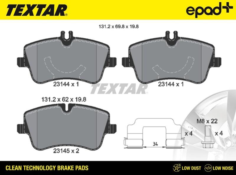 Textar 2314402CP - Тормозные колодки, дисковые, комплект unicars.by