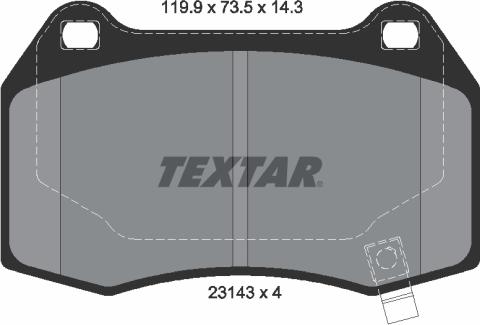 Textar 2314301 - Тормозные колодки, дисковые, комплект unicars.by