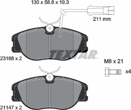 Textar 2316803 - Тормозные колодки, дисковые, комплект unicars.by