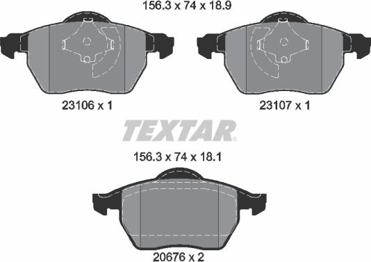 Textar 2310601 - Тормозные колодки, дисковые, комплект unicars.by