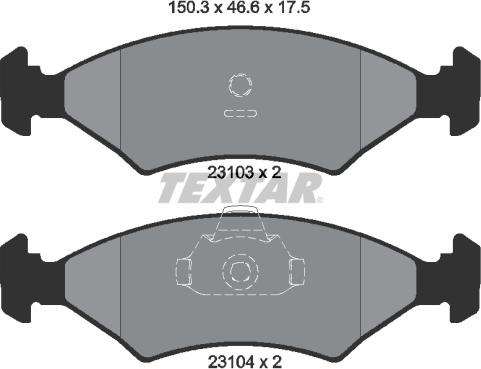 Textar 2310301 - Тормозные колодки, дисковые, комплект unicars.by