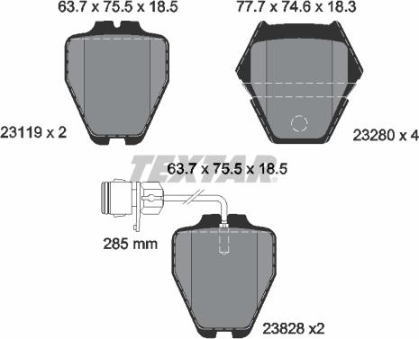 Textar 2311901 - Тормозные колодки, дисковые, комплект unicars.by