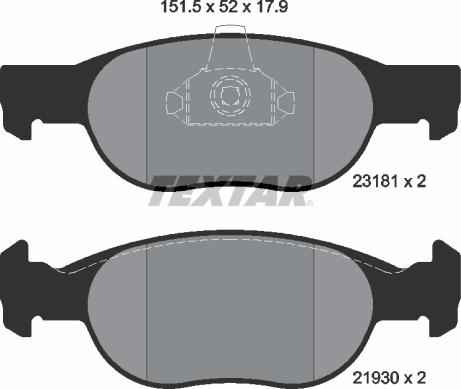 Textar 2318101 - Тормозные колодки, дисковые, комплект unicars.by