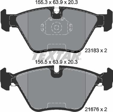 Textar 2318302 - Тормозные колодки, дисковые, комплект unicars.by