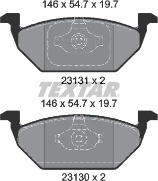 Textar 2313001 - Тормозные колодки, дисковые, комплект unicars.by