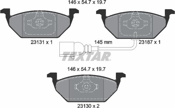 Textar 2313181 - Тормозные колодки, дисковые, комплект unicars.by