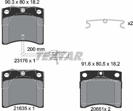 Textar 2317602 - Тормозные колодки, дисковые, комплект unicars.by