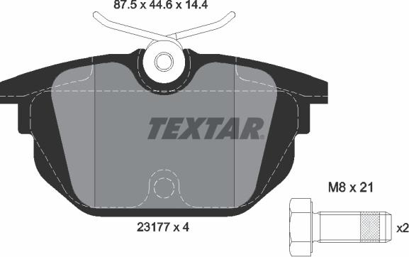 Textar 2317703 - Тормозные колодки, дисковые, комплект unicars.by