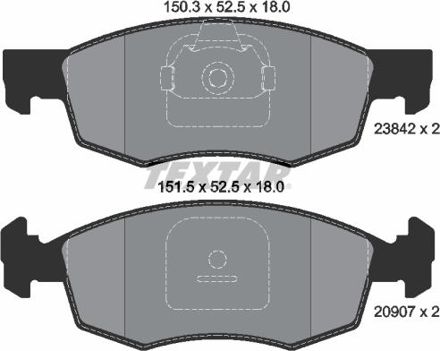 Textar 2384201 - Тормозные колодки, дисковые, комплект unicars.by