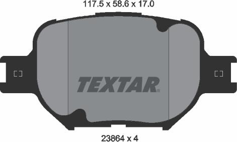 Textar 2386401 - Тормозные колодки, дисковые, комплект unicars.by