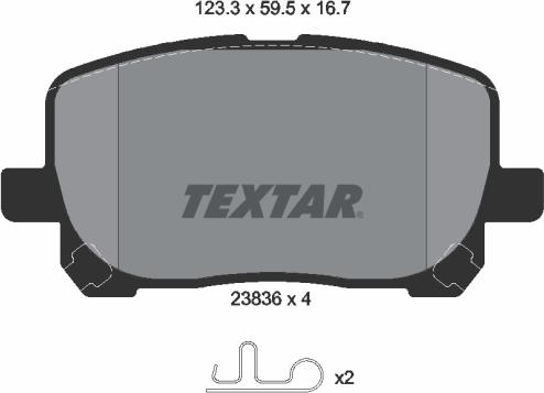 Textar 2383601 - Тормозные колодки, дисковые, комплект unicars.by