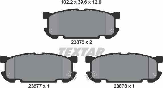 Textar 2387601 - Тормозные колодки, дисковые, комплект unicars.by