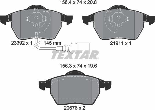 Textar 2339201 - Тормозные колодки, дисковые, комплект unicars.by