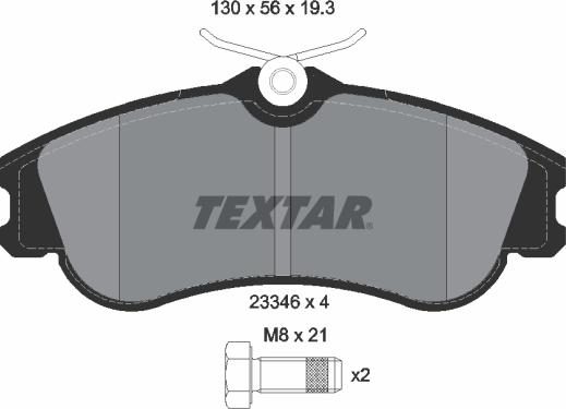 Textar 2334602 - Тормозные колодки, дисковые, комплект unicars.by