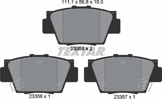 Textar 2335501 - Тормозные колодки, дисковые, комплект unicars.by