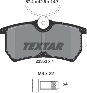 Textar 2335301 - Тормозные колодки, дисковые, комплект unicars.by