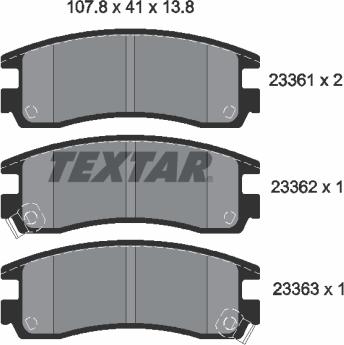 Textar 2336101 - Тормозные колодки, дисковые, комплект unicars.by