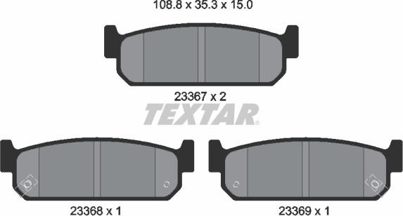 Textar 2336701 - Тормозные колодки, дисковые, комплект unicars.by