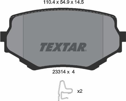 Textar 2331401 - Тормозные колодки, дисковые, комплект unicars.by