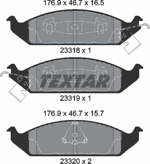 Textar 2331801 - Тормозные колодки, дисковые, комплект unicars.by