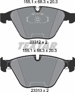 Textar 2331211 - Тормозные колодки, дисковые, комплект unicars.by