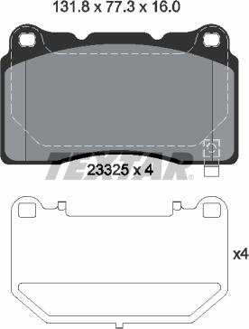 Textar 2332502 - Тормозные колодки, дисковые, комплект unicars.by