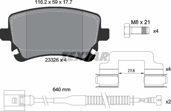 Textar 2332603 - Тормозные колодки, дисковые, комплект unicars.by