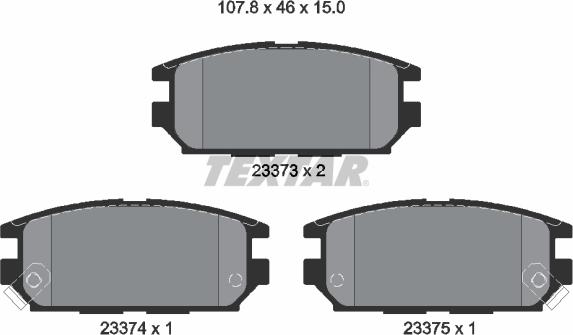 Textar 2337301 - Тормозные колодки, дисковые, комплект unicars.by