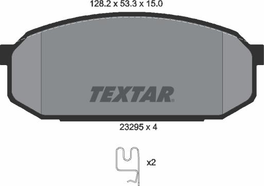 Textar 2329501 - Тормозные колодки, дисковые, комплект unicars.by