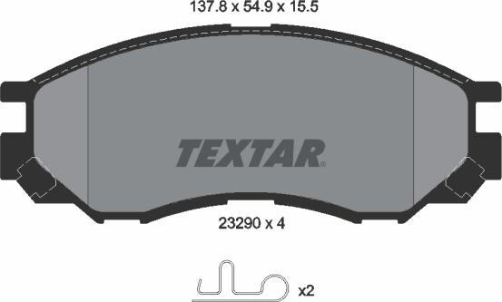 Textar 2329002 - Тормозные колодки, дисковые, комплект unicars.by