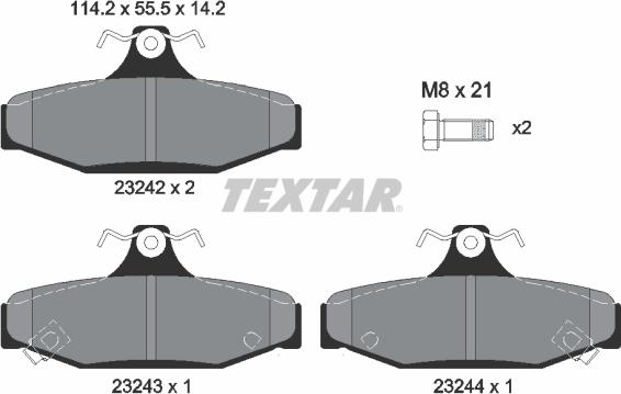 Textar 2324201 - Тормозные колодки, дисковые, комплект unicars.by